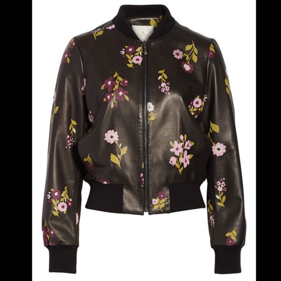 kate spade Jackets & Blazers - IN SEARCH OF Kate spade in full bloom leather bomber jacket size medium or large